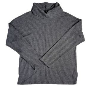 Forever 21 Knit Cowl Neck Ribbed Sweater Medium Turtleneck Cable